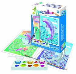 Акварельная минираскраска - Дельфины, 2 картинки (SentoSpherE, 6000) - миниатюра